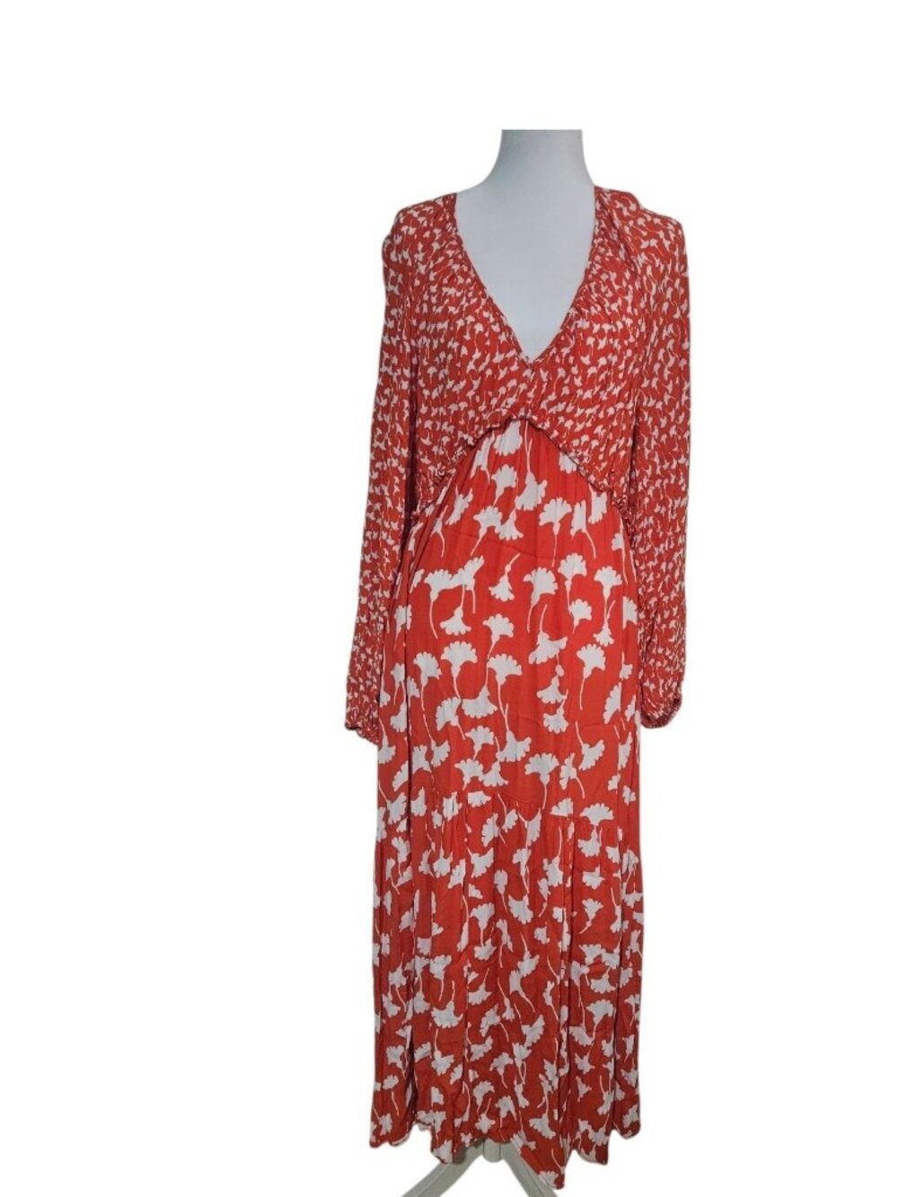 Diane Von Furstenberg DVF For Target Ginkgo Cherry Tomato Maxi Dress M - Picture 2 of 8